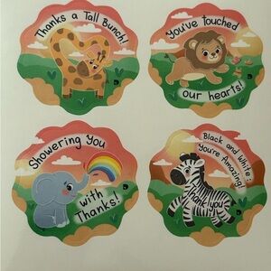 THANK YOU Safari Stickers (pk of 100) BRAND NEW